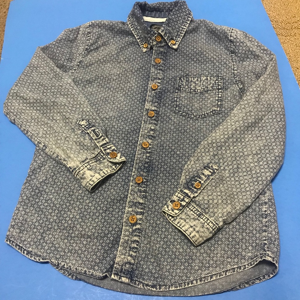 Denim Button Down with Print